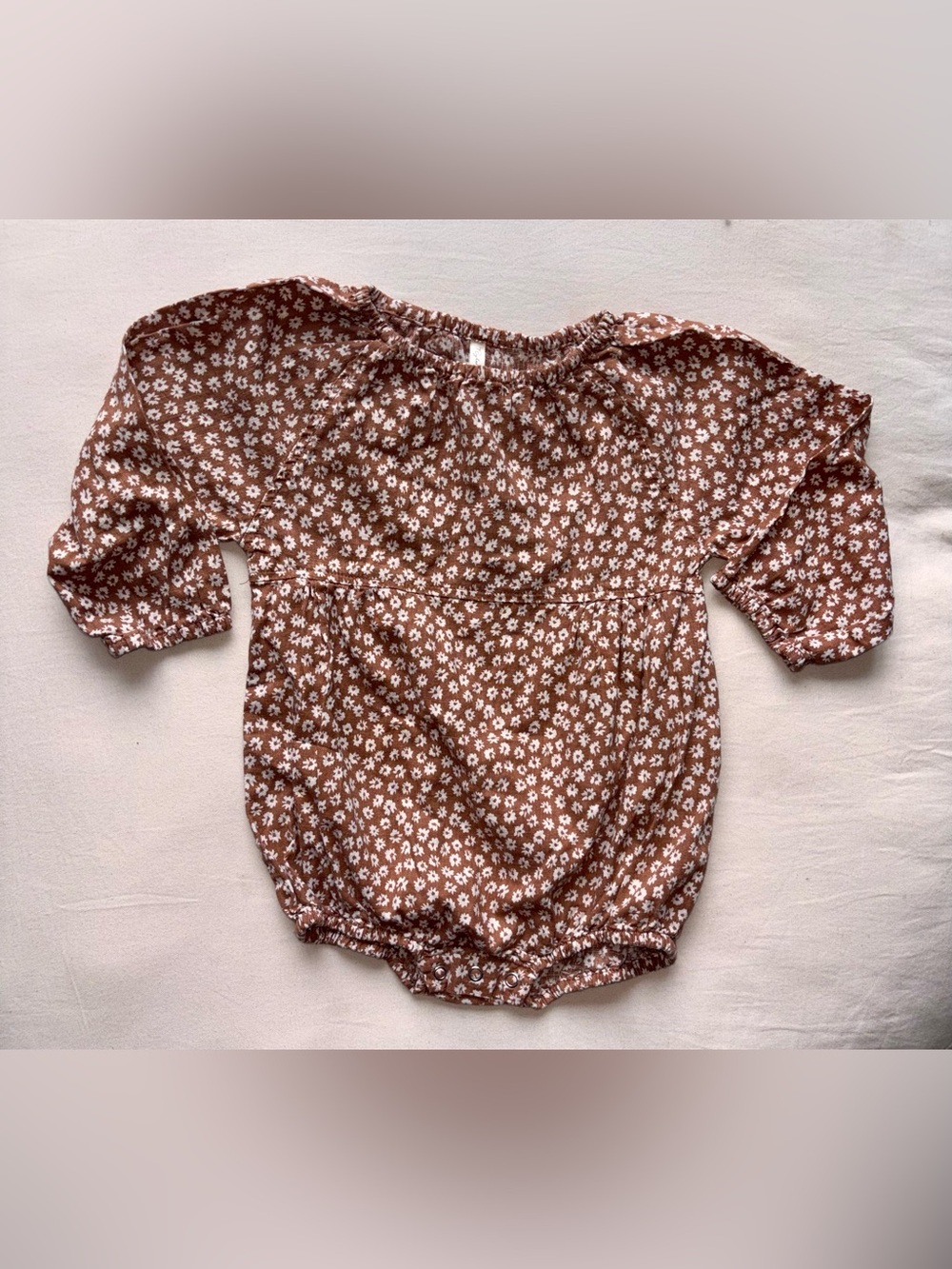 Rylee + Cru Brown Floral Bubble Romper
